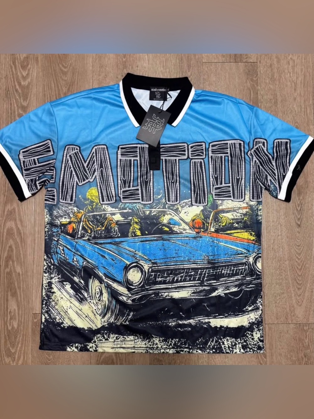 Mixed Emotions Road Rage Blue Graphic Polo Shirt